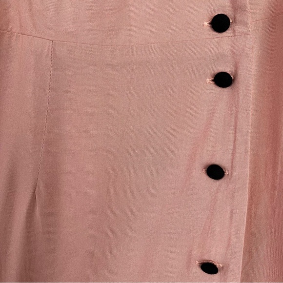 ASOS Retro Pink & Black Contrast Collar Button Half Sleeve Wrap Mini Dress UK 6 - Picture 10 of 16